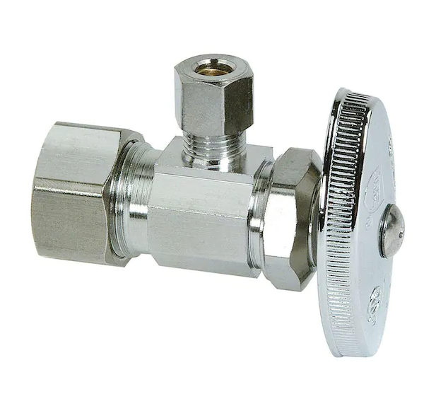 Brass Craft 1/2 in. Compression Inlet x 1/4 in. Compression Outlet Multi-Turn Angle Valve