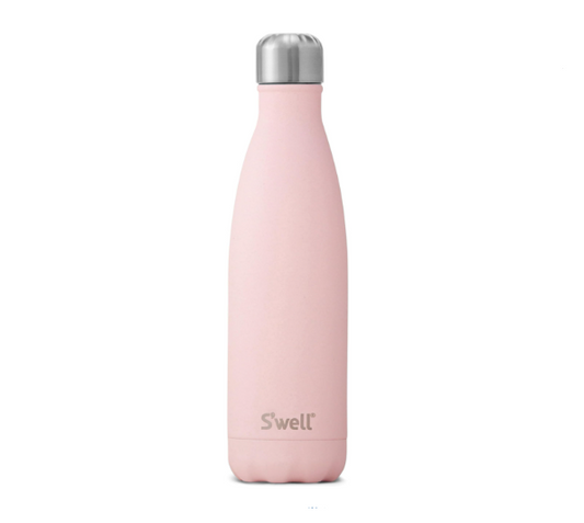 S'well Stainless Steel Water Bottle, 17oz, Pink Topaz, Triple Layered Vacuum Insulated Containers Keeps Drinks Cold for 36 Hours and Hot for 18, BPA Free, Perfect for On the Go