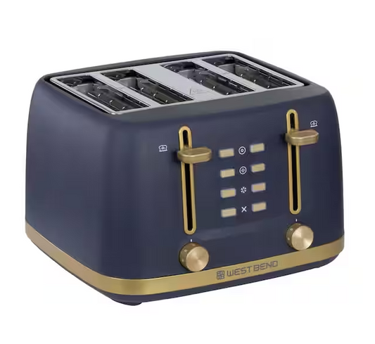 West Bend Timeless 1500 W 4 Slice Slate Blue Toaster