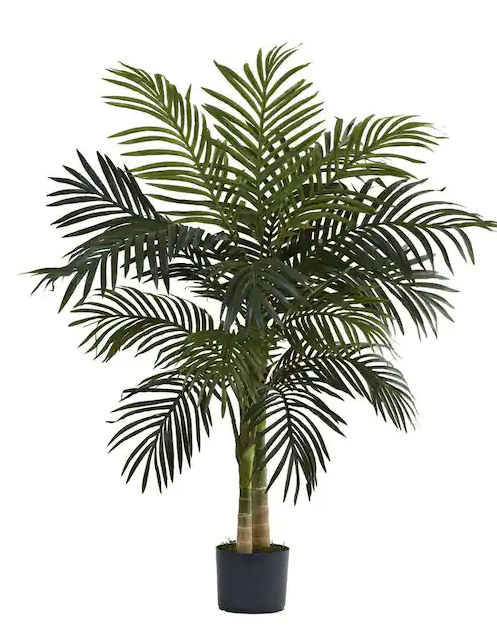 Nearly Natural Indoor 4 ft. Artificial Golden Cane Palm Tree