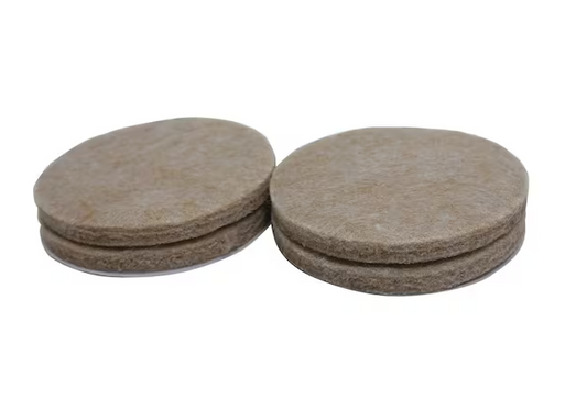 Everbilt 2 in. Beige Round Felt Heavy Duty Self-Adhesive Furniture Pads (4-Pack)