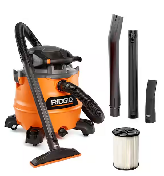 RIDGID 16 Gallon 6.5 Peak HP NXT Shop Vac Wet Dry Vacuum with Detachable Blower, Filter, Locking Hose and Accessories