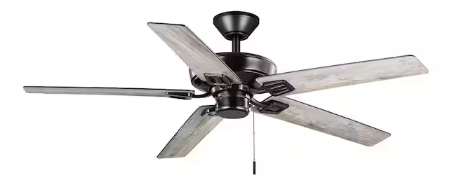 Hampton Bay Bayfield 52 in. Indoor Matte Black Dry Rated Downrod Ceiling Fan with 5 Reversible Blades