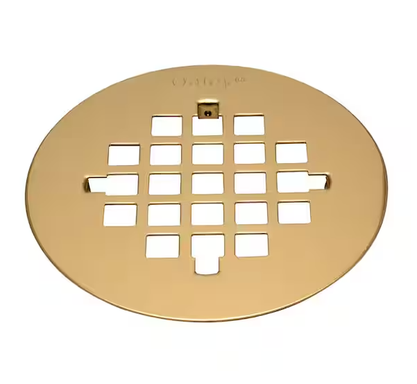 Oatey 4-1/4 in. Round Snap-In Polished Brass Shower Drain Cover