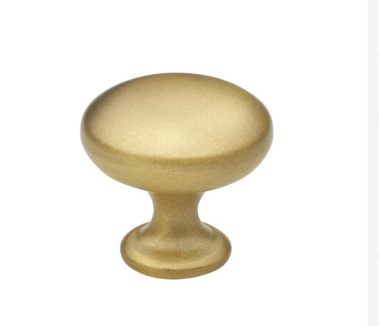 1-1/8 in. Dia Satin Gold Classic Round Cabinet Knobs (10-Pack)
