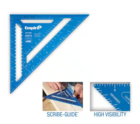 12 in. Laser Etched Aluminum Rafter Square