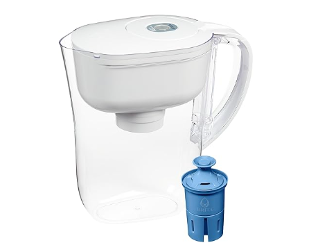 Brita Water Pitcher, Metro Elite Filter, 6-Cup Capacity, White