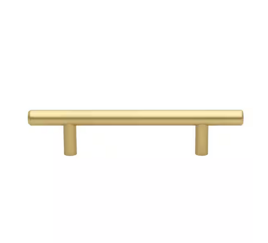 5 in. Center-to-Center Satin Gold Solid Handle Bar Cabinet Drawer Pulls (10-Pack)