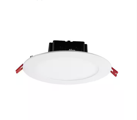 CE Box on Top Integrated LED 6 in Round Canless Recessed Light for Kitchen Bathroom Livingroom, White Soft White 6-Pack