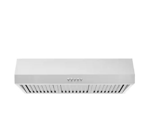 Vissani Sarela 30 in. W x 7 in. H 500CFM Convertible Under Cabinet Range Hood in Stainless Steel with LED Lights and Filter