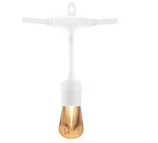 24 Bulb 48 ft. Outdoor/Indoor White Vintage LED String Lights, Acrylic Edison Bulbs