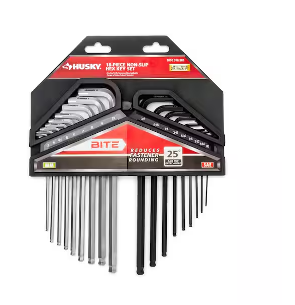 BITE SAE/Metric Non-Slip Hex Key Set (18-Piece)