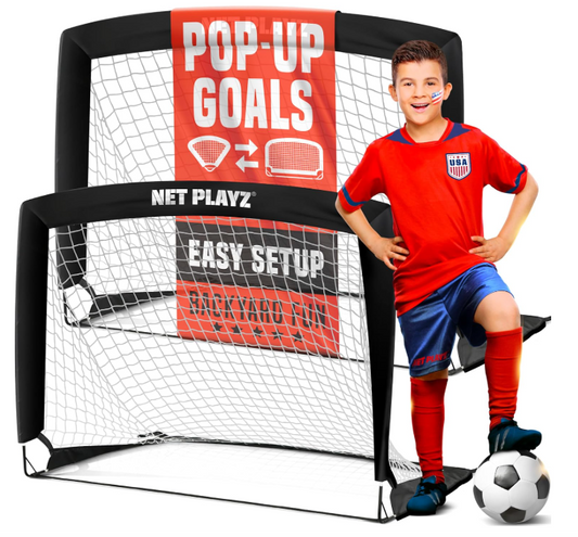 NET PLAYZ 4ftx3ft Easy Fold-Up Portable Training Soccer Goal, 36D x 48"W x 36"H