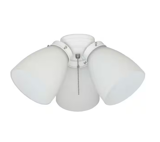 Hampton Bay 3-Light White Ceiling Fan Shades LED Light Kit
