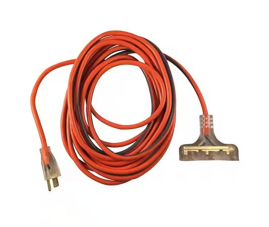 100 ft. 12/3 Heavy Duty Indoor/Outdoor Extension Cord with Tritap Lighted End, Orange/Grey