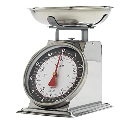 Taylor Mechanical Kitchen Food Scale with Bowl, Weighs Up to 11lbs