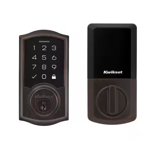 SmartCode 270 Traditional Venetian Bronze Touchpad Single Cylinder Electronic Deadbolt Featuring SmartKey Security