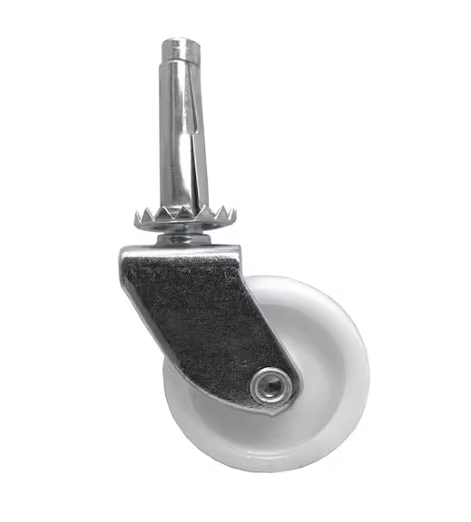 Everbilt 1-5/8 in. White Plastic and Steel Swivel Stem Caster with 50 lb. Load Rating (4-Pack)