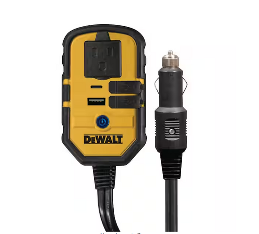 140-Watt Portable Car Power Inverter with Dual USB Ports