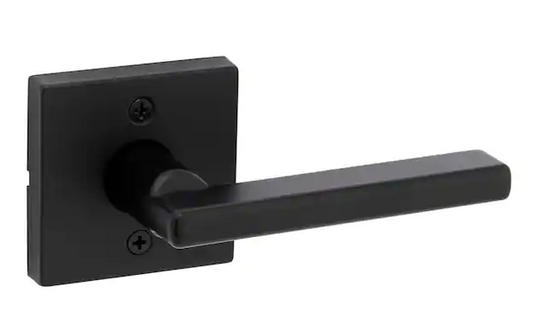 Kwikset Halifax Square Matte Black Half-Dummy Door Lever