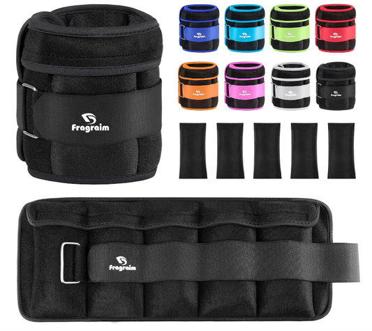 Fragraim Adjustable Ankle Weights 1- 2 lb Pair with Removable Weight for Jogging, black