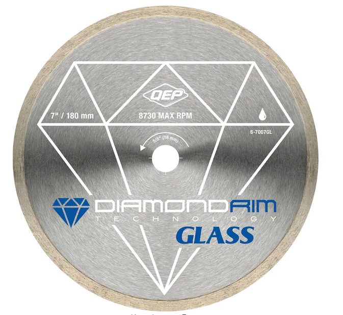 QEP Glass 7 in. Wet Tile Saw Continuous Rim Diamond Blade