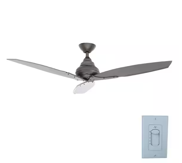 Hampton Bay Florentine IV 56 in. Indoor/Outdoor Natural Iron Ceiling Fan with Wall Control