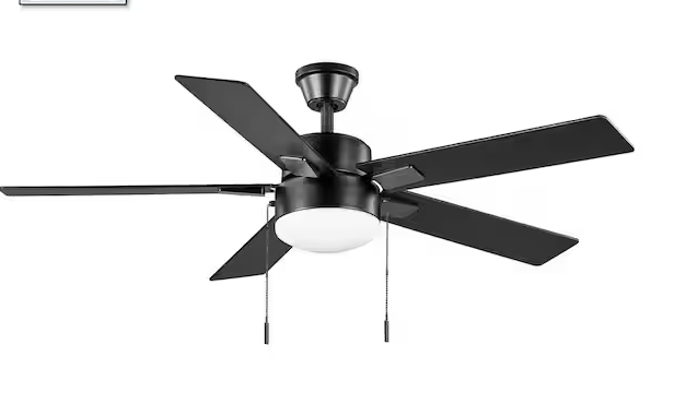 Hampton Bay 52 in. Corwin Indoor/Outdoor Matte Black LED Ceiling Fan with Light Kit