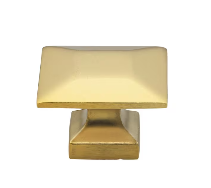 1.375 in. Brass Gold Square Cabinet Knobs (10-Pack)
