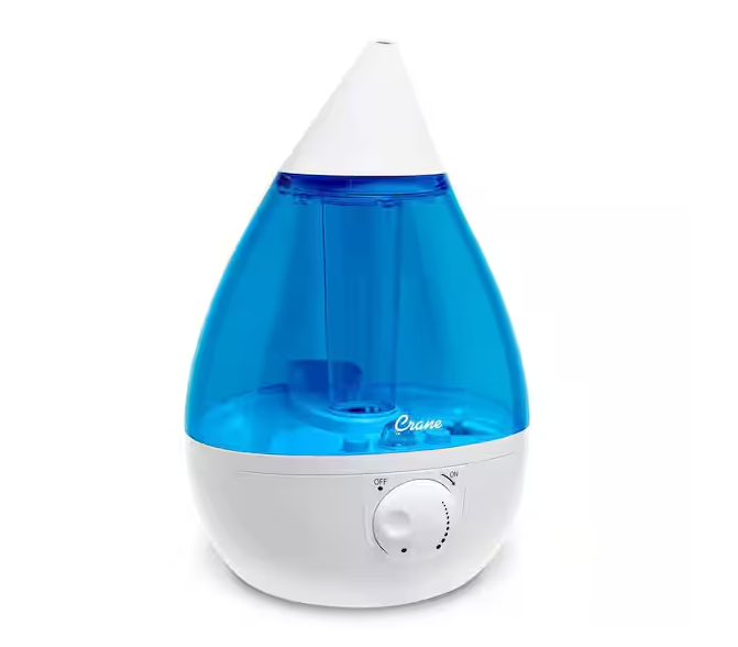 Crane 1 Gal. Drop Ultrasonic Cool Mist Humidifier for Medium to Large Rooms up to 500 sq. ft. - Blue/White