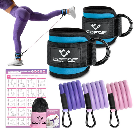 Ankle Resistance Bands With Cuffs for Working Out, Kickbacks, Hip, Leg and Glute