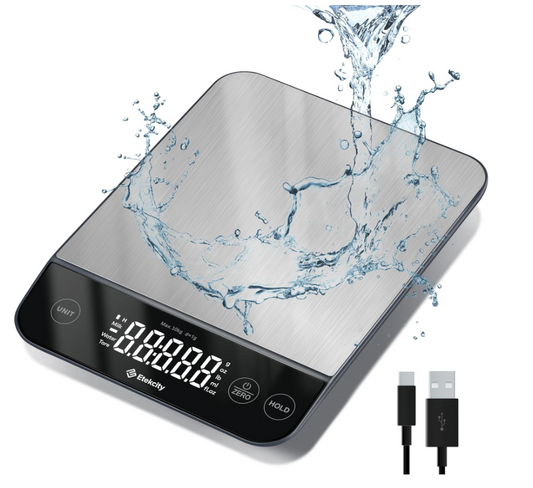 Food Kitchen Scale 22lb, Digital Weight Grams and Oz Stainless Steel