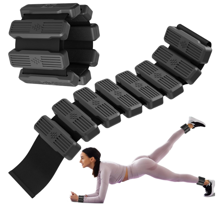 Pilates Wrist & Ankle Weights for Women, Wearable Wrist & Leg Weights Set of 2(1Lbs Each)