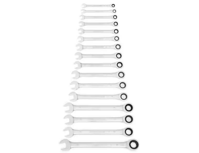 Metric 72-Tooth Combination Ratcheting Wrench Tool Set (16-Piece)
