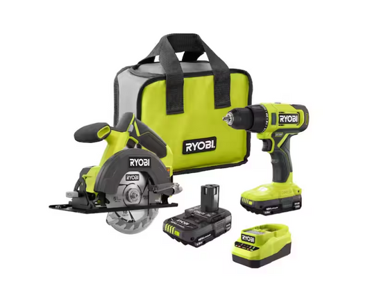 ONE+ 18V Cordless 2-Tool Kit with Drill, Circular Saw, (2) 1.5 Ah Batteries