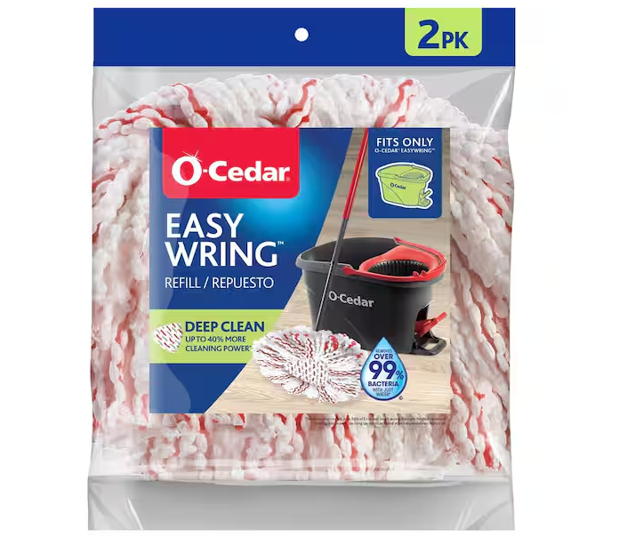 EasyWring Deep Clean Spin Mop Head Replacements, Washable Microfiber Refills (2-Pack)