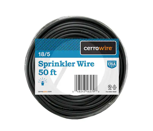 50 ft. 18/5 Black Solid Copper Sprinkler Wire