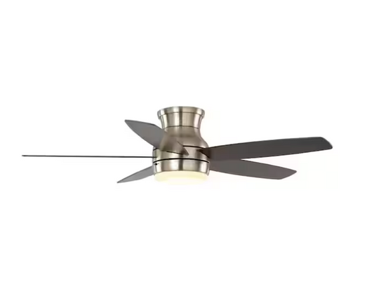 Ashby Park 52 in. White Color Changing Integrated LED Brushed Nickel Ceiling Fan with Light Kit and Remote Control
