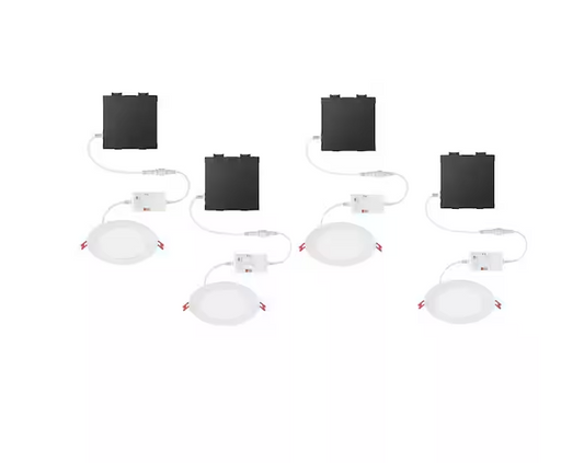 Elite Series 6 in. LED DuoBright, 3-Level Lumen Select, Ultraslim Canless Recessed Light, Adjustable CCT (4-Pack)