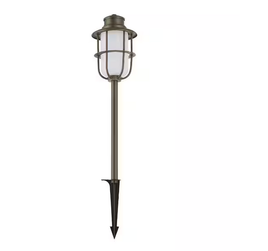 Low Voltage 150 Lumen Hardwired Cast Brass Bronze 2700K Integrated LED Weather Resistant Outdoor Landscape Path Light