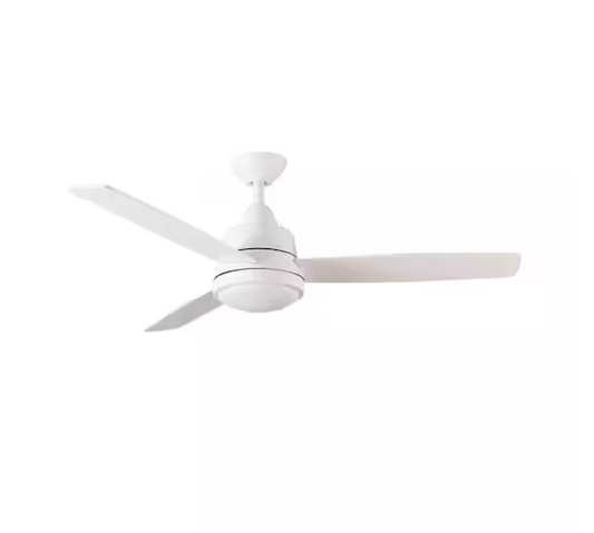 Caprice 52 in. Integrated LED Indoor Matte White Ceiling Fan with Light Kit and Remote Control