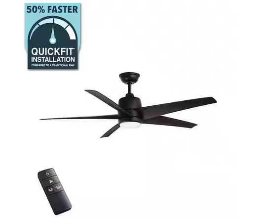 Mena 54 in. White Color Changing Integrated LED Indoor/Outdoor Matte Black Ceiling Fan with Light Kit and Remote Control