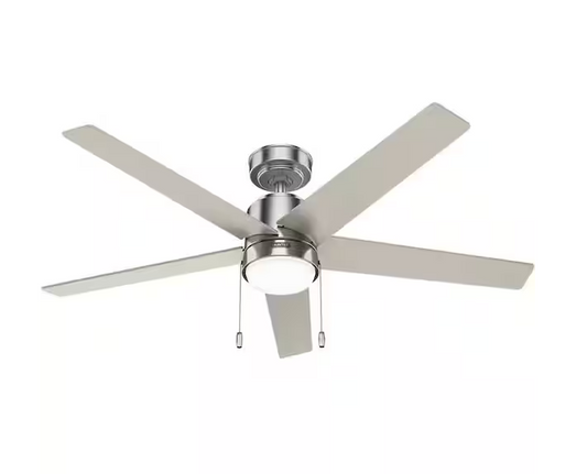 Mansilla 52 in. Indoor Brushed Nickel Standard Ceiling Fan with Soft White Integrated LED Light Kit