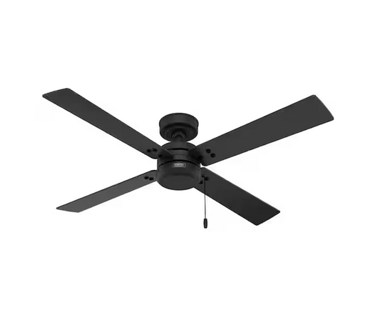 Midnight Prairie 52 in. Indoor/Outdoor Matte Black Standard Ceiling Fan