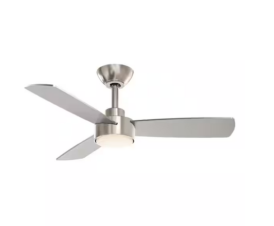 Dorsey 36 in. (3 ft. ) Indoor/Covered Outdoor Brushed Nickel Ceiling Fan with Remote Control and LED Light Kit