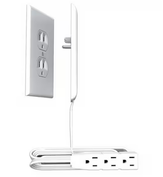 8 ft. 3-Outlet Cord and Plug Concealer with Cord Management Kit