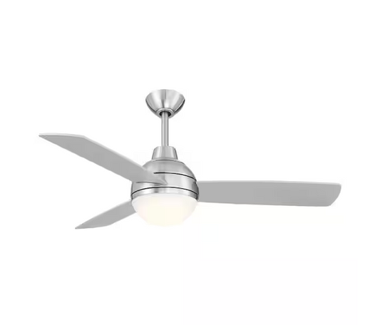 Blaketon 46 in. Indoor/Covered Outdoor Brushed Nickel Modern Ceiling Fan with Tunable LED and Remote Control Included