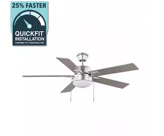 52 in. Corwin Indoor/Outdoor Silver LED Ceiling Fan with Light Kit