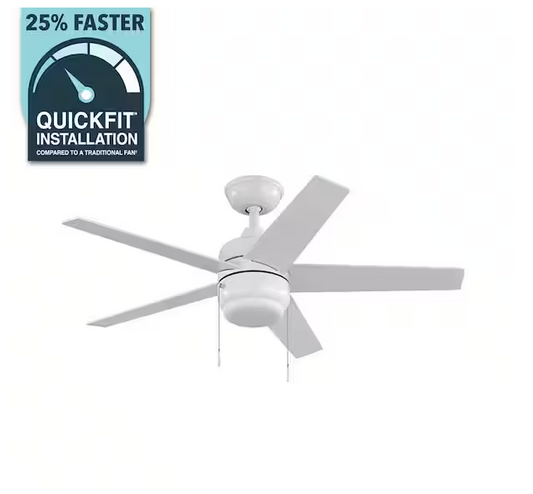 Mena 44 in. LED Indoor/Outdoor Matte White Ceiling Fan with Light Kit and Reversible Blades Included