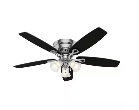 Oakhurst 52 in. LED Indoor Low Profile Brushed Nickel Ceiling Fan with Light Kit
